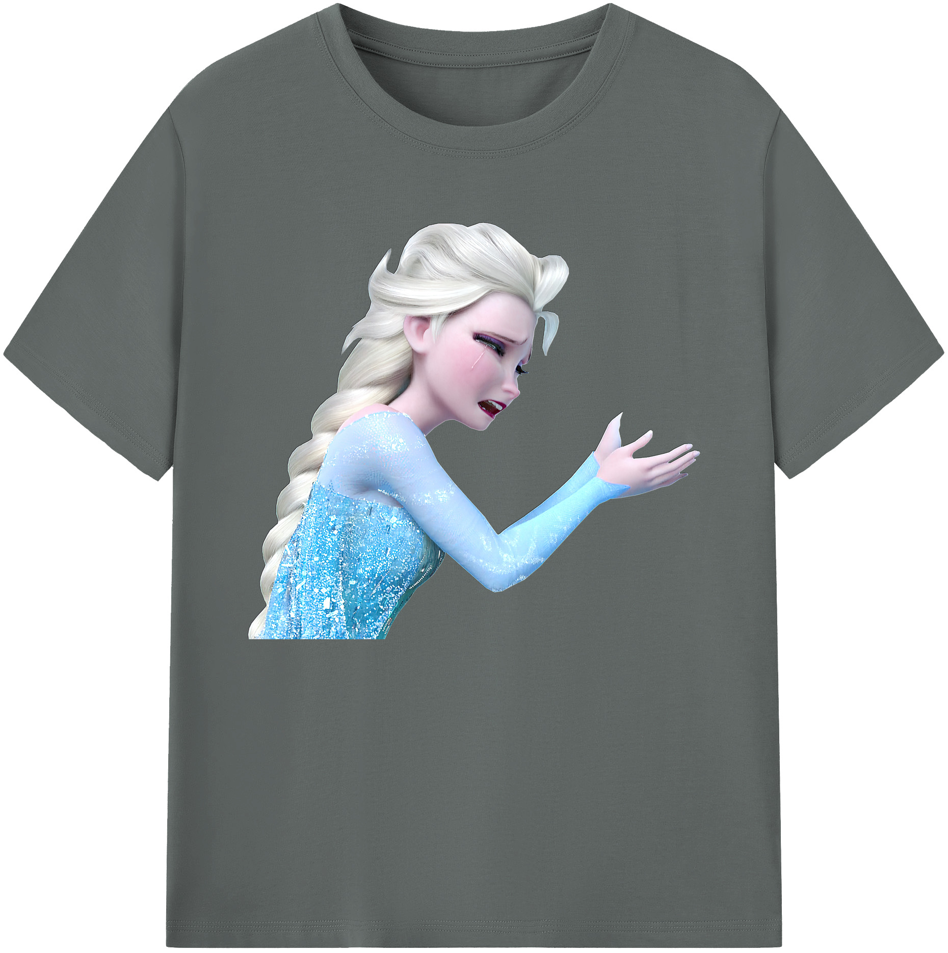 （画像用） アナと雪の女王 アンナ エルサ Frozen Anna Elsa 綿100％ メンズ半袖Tシャツ｜肌触りやわらか＆通気性